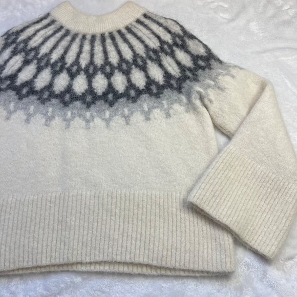 Banana Republic Factory Fair Isle Mock-Neck Sweater Women's Size M Alpaca Wool - Picture 8 of 10